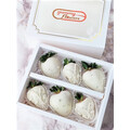 6pcs White Lace Chocolate Strawberries Gift Box